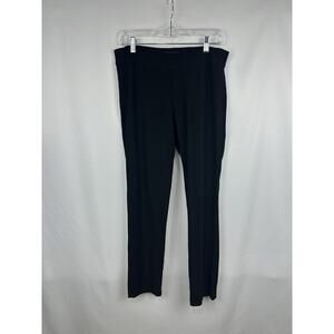 EILEEN FISHER System Slim Ankle Pants Washable Stretch Crepe Black Size S